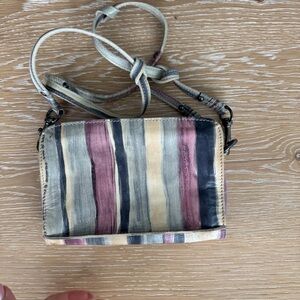 Liebeskind Berlin Leather Crossbody Bag Abstract Stripe Small Shoulder Bag